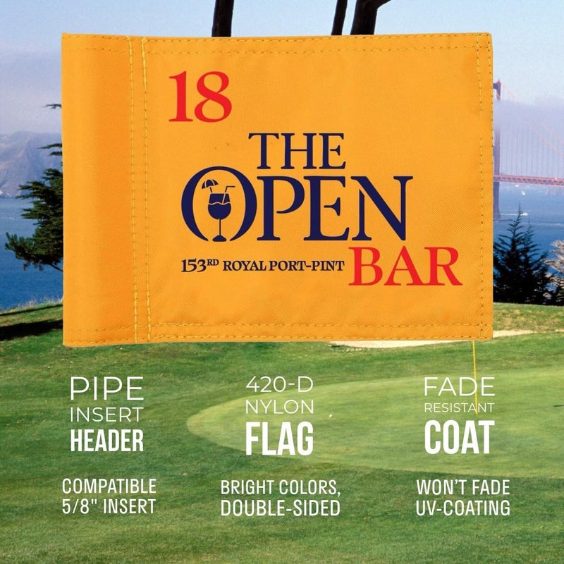 WATSY Golf Flag 8x6 Inch – 420D Nylon Double-Sided Mini Pin Flag with Tube Inset, Practice Putting Green Flags for Yard (The Open-Inspired) - Image 5